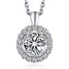 MomentWish Collana Donna Halo, 1 Carato Moissanite Sparkling Dancing Pietra Collana Donna Argento 925 Ciondolo Gioielli per Donne Fidanzate