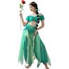 ROYAL SMEELA Costume Principessa Jasmine Per Donna Costume da principessa gelsomino Vestito Principessa Aladdin Vestito Di Principessa Jasmine adulto Costume Halloween Carnevale Cosplay Jasmine