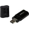 StarTech.com USB Sound Card - 3.5mm Audio Adapter - External Sound Card - Black - External...