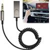Leikurvo Adattatore Bluetooth AUX auto, audio stereo USB auto con cavo Bluetooth 5.0 Aux adattatore per auto, auto, cuffie, altoparlante, home cinema, navigazione vocale, vivavoce
