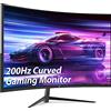 Z-Edge Monitor Pc Gaming Curvo 27'' 200Hz, 1ms, FreeSync, Schermo FHD 1080P con DP Cavo, 350cd/m², 1500R VA Senza Cornice, HDMI2.0*2&DP1.4, VESA, sRGB 99%, 178°Angolo Visione, Inclinazione Regolabile