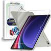ebestStar - Cover per Samsung Galaxy Tab S9, 5G, Custodia Silicone Trasparente, Protezione TPU Antiurto, Morbida Sottile Slim, Trasparente + Vetro Temperato