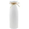CiciIng Piccolo vaso in ceramica bianco, altezza 21 cm, realizzato a mano, con filo di iuta, moderno vaso decorativo per fiori freschi, fiori secchi, vaso boho per casa, soggiorno, tavolo da pranzo, ufficio