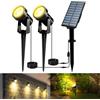 T-SUNUS Luci Solari da Esterno, 2 in 1 Faretti Solari da Giardino Decorative 2 Modalità Bianca Calda Impermeabile IP65 Piscina e Campeggio Prato Piscina