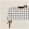 Intrecci Tovaglia a Scacchi Rustica Rettangolare Quadrata, Tovaglia Tessuto Tinto Filo Scozzese prodotta in Italia Disponibile in più Colori e Misure (6 POSTI, Grigio/Bianco)