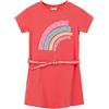 s.Oliver Abito con Cintura Glitterata, Colore: Rosso, 92 cm Bambina