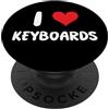 Funny Job Hobby Boss Co-Worker for Men W I Love Keyboards - Cuore - PC Gamer Gaming Videogiochi PopSockets PopGrip Intercambiabile