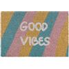 Relaxdays Zerbino Ingresso Casa "Good Vibes", 60x40 cm, Tappeto in Fibra di Cocco, Tappetino Interni e Esterni, Colorato
