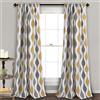 Lush Decor Mid Century Geo - Coppia di Tende oscuranti per Finestra, 132 x 213 cm, Colore: Oro e Grigio
