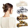 BlOOMS Grande Mollette Capelli Donna, Acetate Pinze per Capelli Tortoise Pinza Capelli Adatto Femme Leopard Accessori Capelli Donna 4 Pezzi