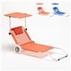 Beach And Garden Design - Lettino spiaggia mare in alluminio con ruote richiudibile Banana Colore: Arancione
