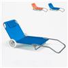 BEACH AND GARDEN DESIGN Lettino spiaggia mare portatile acciaio con ruote brandina Banana Colore: Azzurro