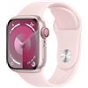 Apple Watch Series 9 GPS + Cellular - Smartwatch con Cassa 41mm in Alluminio Rosa con Cinturino Sport Rosa Confetto - S/M - MRHY3QL/A