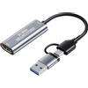 DigitConvert Scheda di acquisizione video HDMI 4K, scheda di acquisizione da HDMI a USB 3.0 / USB C per streaming/Nintendo Switch/PS3/PS4/YouTube/Xbox/fotocamera/PC/OBS