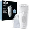 Braun Silk-épil 5 Depilatore Donna, Epilatore Elettrico Donna Per Una Epilazione Semplice, Wet & Dry, Pelle Liscia a Lungo, 5-011, Bianco/Grigio