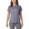 Columbia Zero Rules Graphic Crew, Camiseta técnica de Manga Corta Donna, Nocturnal Heather, Nature Rules,