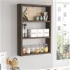 LBSIGN Mensola A Parete Cubo 43x9x60H 3 Ripiani Effetto Legno Rovere Fumo
