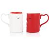 FunX Set di 2 tazze da caffé - Regalo Tazzine per coppia per matrimonio, anniversario fidanzamento o San Valentino - Confezione Regalo Rosso