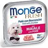 Monge Fresh Pork, Cibo Umido per Cani (Cibo Umido a Base di Carne di Maiale, di Alta qualità, Senza coloranti e conservanti, Cibo per Cani Facilmente digeribile, 100 g)