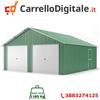 Box in Acciaio Zincato Casetta da Giardino in Lamiera Box Auto 6.66 x 11.80 m x h 3.80 m - 1.185 KG - 78.60 metri quadri - VERDE
