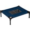 PawHut Lettino per Cani Rialzato con Seduta Traspirante, in Acciaio e Tessuto, 61x46x18 cm, Marrone e Nero|Aosom
