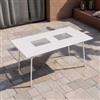 DEGHI Tavolo da giardino 150x80 cm in metallo bianco - Dama