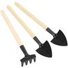 TRIXES 3 Pezzi set di Mini Utensili da Giardino - Rastrello, Paletta da Giardiniere e Vanga - Per Seminare, Bonsai e Piantine