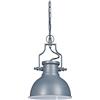 Relaxdays Lampada a sospensione stile industrial look retro shabby per sala da pranzo, LED E27 lampadario Ø 21 cm grigio