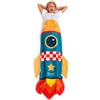 Kanguru Coperta bambini a coda, soffice plaid in pile a forma di Razzo per letto, divano, sacco a pelo rocket, Lunga 142cm idea per regalo Natale o Compleanno 4 5 6 7 8 9 10 11 12 anni
