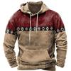 DYCOOK Uomo Stile Etnico 3D Stampato Hoodie Casual Pullover weatshirt Western Aztec Maniche Lunghe Felpe Coat