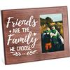 FINGERINSPIRE Cornice portafoto con scritta Friends Are the Family We Choice, 10 x 15 cm, con motivo a cuore, da appendere, da tavolo, in legno, per migliori amici, per compleanno, laurea, partenza