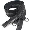 YaHoGa 2 Pezzi 76 cm #10 separare Grandi plastica Cerniere Lampo Nastro Nero con Doppio Linguetta Slider per Cucire, Sacco a Pelo, Barca, Tela, Copertura, Trampolino, Cuccia, Tenda