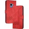 mvced flip cover compatibile per Samsung Galaxy S9 Plus,Premium Pelle PU Custodia Caso Supporto Stand Slot,Rosso