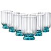 Bormioli Rocco Rocco Bormioli Bormioli Rocco Florian Set 6 Bicchieri in Vetro, Piede Blu, Dof, 37.5cl, 37,5cl