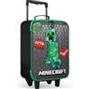 MINECRAFT Valigia Bambino con Ruote Creeper Pieghevole Trolley da Viaggio Morbido Valigie Bambini Accessori Viaggio (S (L46cm x W30cm - 17L), Nero)