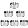 qhklew 6 Pezzi Posacenere Rotondo in Acciaio Inox, 8 cm da Tavolo Portatile per uso Interno ed Esterno, Argento