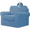 BXFUL Copridivano con Schienali Separati E Cuscini Seduta, Copridivano Antiscivolo con Fascia Elastica, Proteggi Mobili Jacquard Elasticizzato (1 Seater(80-120cm),Blu)