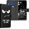 kwmobile Custodia Compatibile con Samsung Galaxy S8 Cover - Portafoglio Pelle Sintetica con Chiusura Magnetica - Porta Carte Don't touch my phone