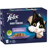 Purina Felix Le Ghiottonerie Le Preferite in gelatina - Manzo, Pollo, Salmone e Tonno - Confezione Multipack 12 pz