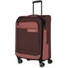 travelite valigia a 4 ruote taglia M guscio morbido in materiale riciclato, serie bagagli VIIA: trolley con piega ad espansione + protezione bordi, 67 cm, 70-80 litri