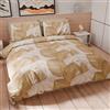 PETTI Artigiani Italiani - Set Copripiumino Una piazza e mezza 200x200 cm (1 Federa 50x80 cm Inclusa), Parure Copripiumino Morbida Microfibra con Stampa Digitale - Made in Italy - Tropical Tortora O