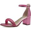 MARCO TOZZI by Guido Maria Kretschmer Sandali Donna con Tacco con Cinturino Regolabile Chiusi Dietro, Metallico (Pink Metallic), 39 EU