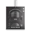 Fontana Forni Forno pizza a legna ad incasso fontana inc qv 80x45 colore antracite 2 pizze