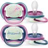 Philips Avent 2pz Ciuccio Ortodontico Ultra Air Night Fluo Collection 6-18m - Cometa e Dreams