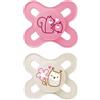 Mam 2pz Succhietto Start Nanò in Silicone Circular PP 0-2m - Rosa/Bianco