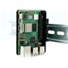 KKSB Cases KKSB - Staffa a clip per guida DIN per Raspberry Pi 5, 4B, 3B e altri SBC con lo stesso schema di fori per le viti, diverse posizioni di fissaggio a clip