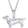 Bling Jewelry Collana Con Ciondolo Cane Bassotto Hot Dog Amante Degli Animali Migliore Amico Cucciolo Per Donne Adolescenti In Argento Sterling .925