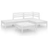 vidaXL AX Pallet 2 Divani Bianco 3 Poggiapiedi Rustico Salotto Giardino Patio + 3082623