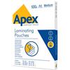FELLOWES APEX FELLOWES 100 POUCHES A4 FOGLI UNIVERSALI PER PLASTIFICATRICE A CALDO 21x30 CM 125 MICRON - FELLOWES - 6003501