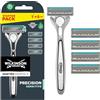Wilkinson Sword - Rasoio Quattro Sensitive - Confezione con 1 manico e 5 lame di ricarica